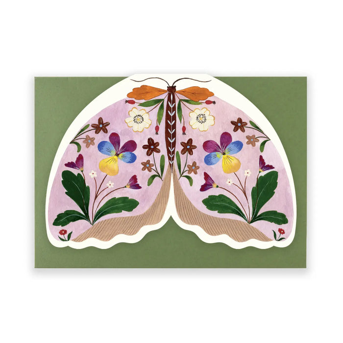 Floral Moth Shaped Card