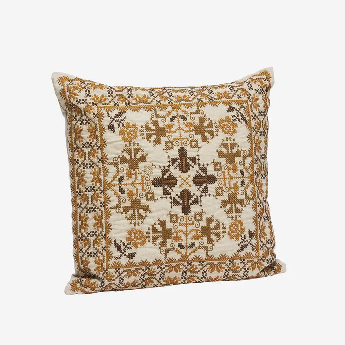Folk Embroidered Cushion | Browns