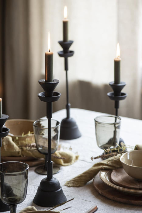 Rustic Dinner Candle | Linen Grey