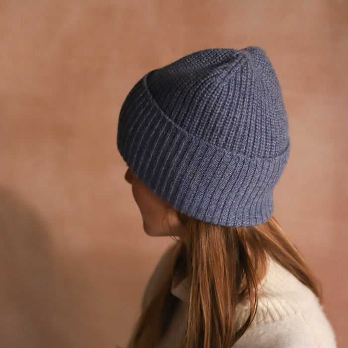 Cashmere Beanie - Washed Indigo