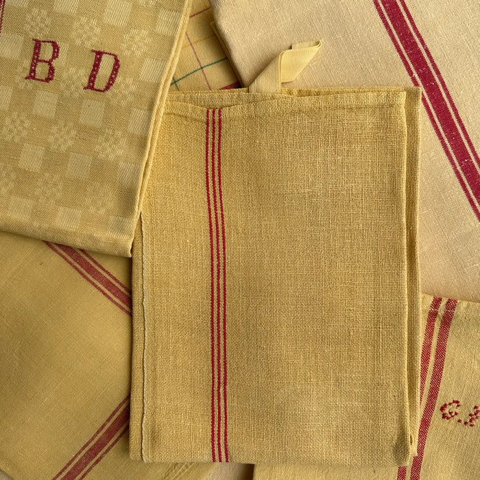Vintage Striped Tea Towel - Limoncello