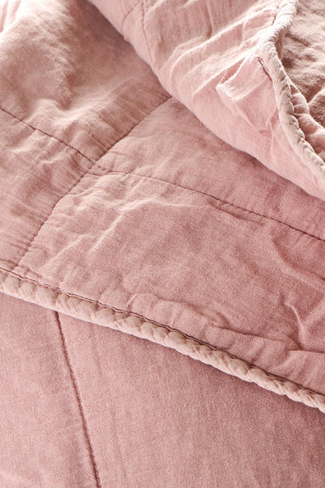 King Stonewashed Quilt | Dusty Pink