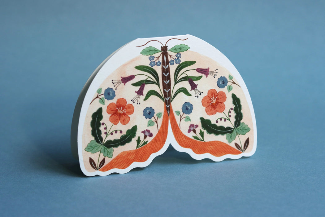 Floral Moth Shaped Card