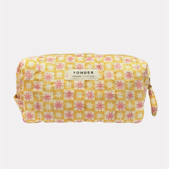 Quilted Wash Bag Mini Star | Lemon