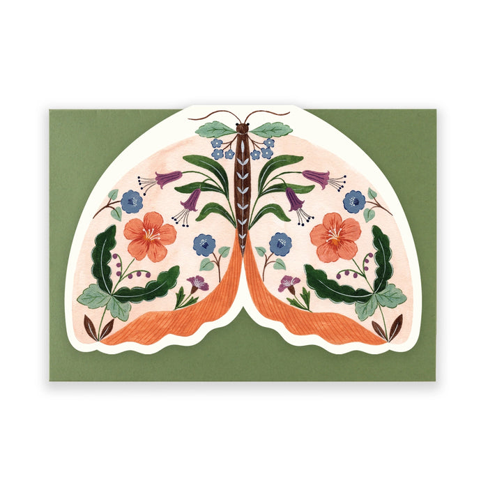 Floral Moth Shaped Card