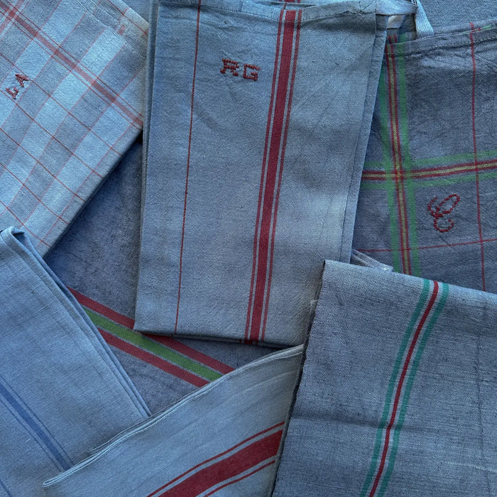 Vintage Striped Tea Towel - Gypsy Blue