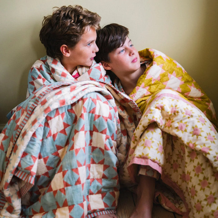 Block Print Cotton Quilt | Clover Honey