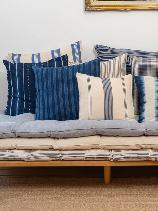 Striped Teal Cushion | Square