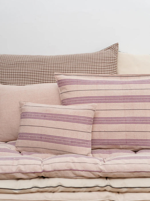 Striped Aubergine Cushion | Square