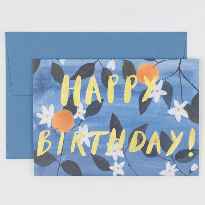 Happy Birthday Orange Blossom Card