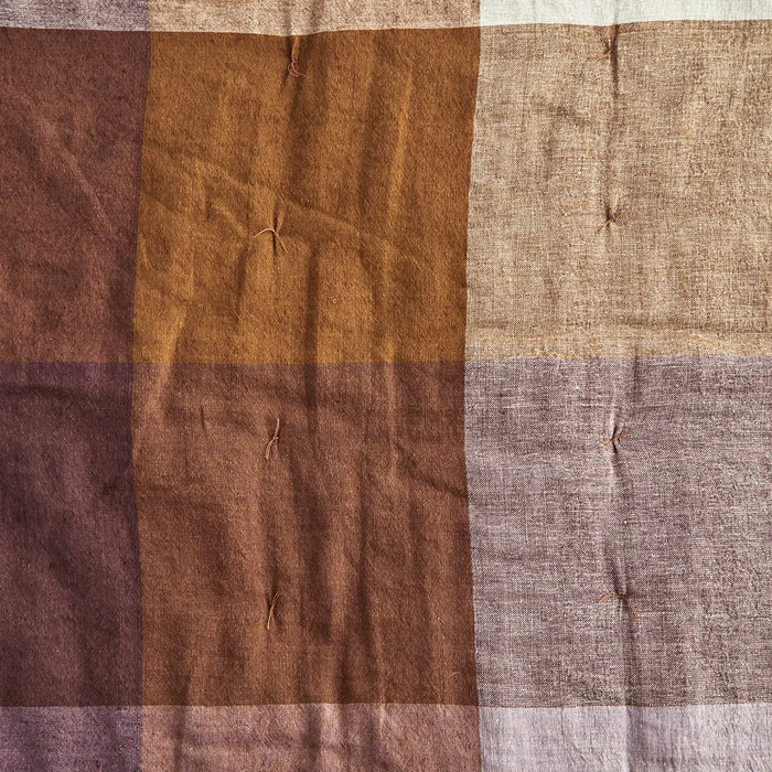 Hand Tucked Quilt Topper - Madras Check