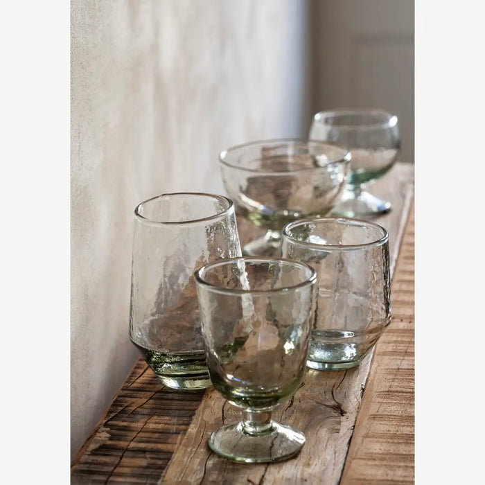Hammered drinking glass | Tall