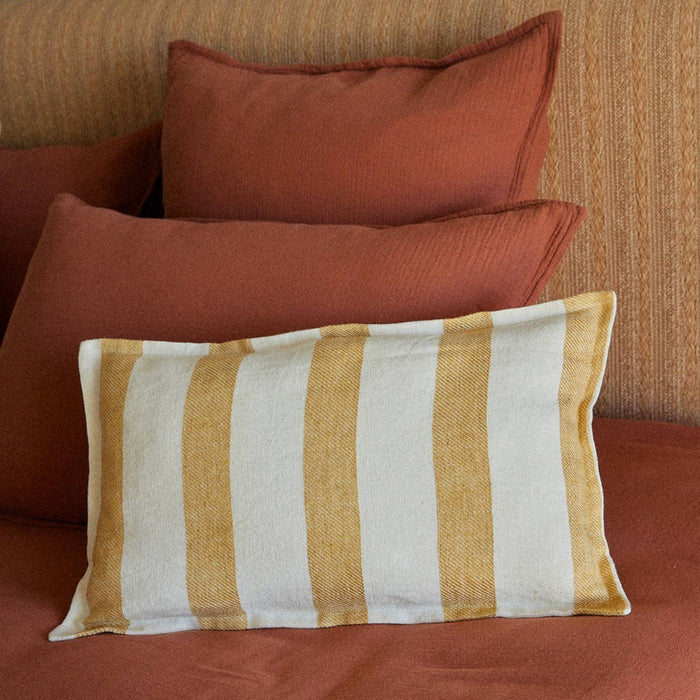 Bastide Linen Cushion | Turmeric Stripe