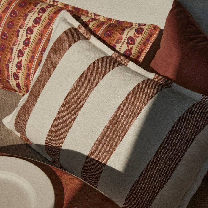 Bastide Linen Cushion | Moka Stripe