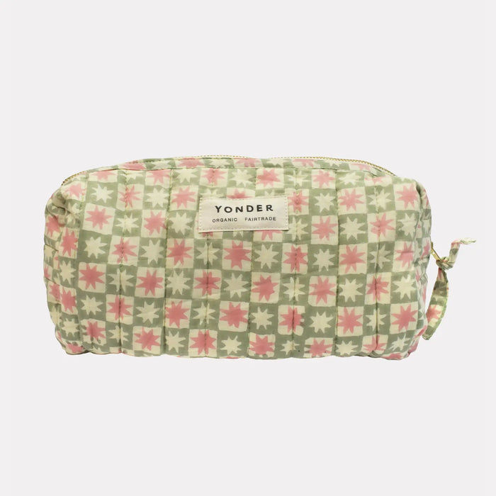 Quilted Wash Bag Mini Star | Sage