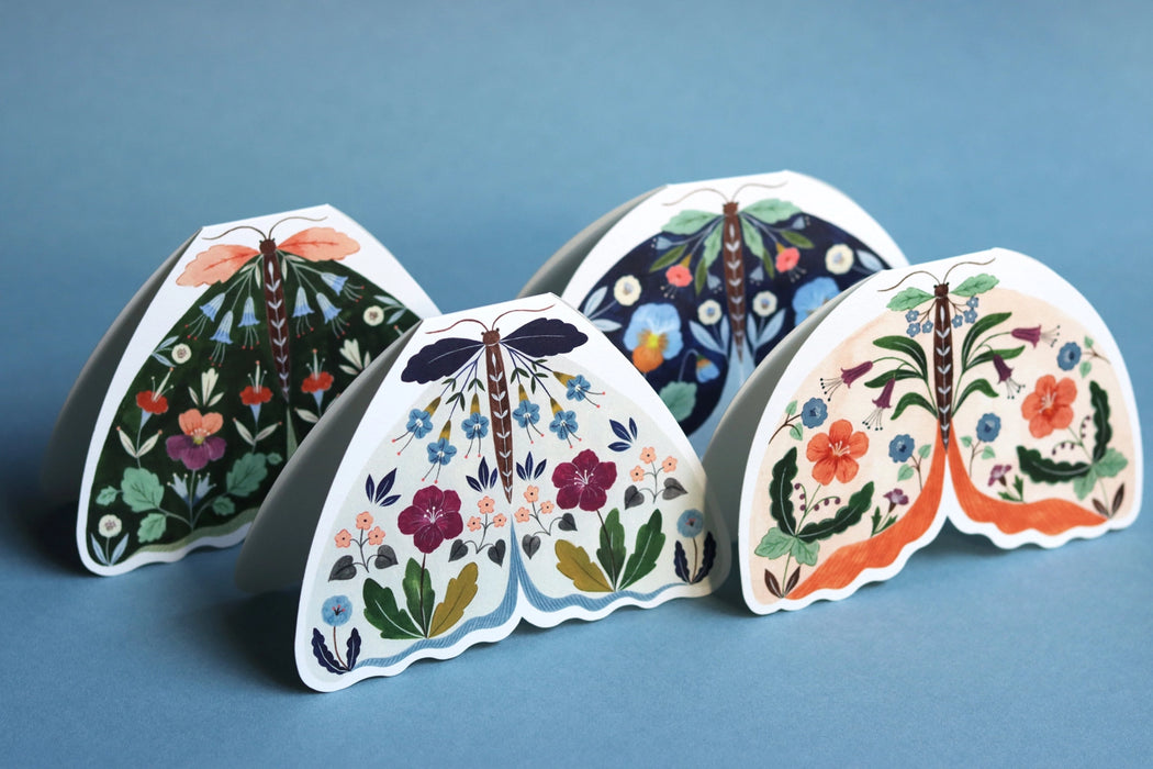 Floral Moth Shaped Card
