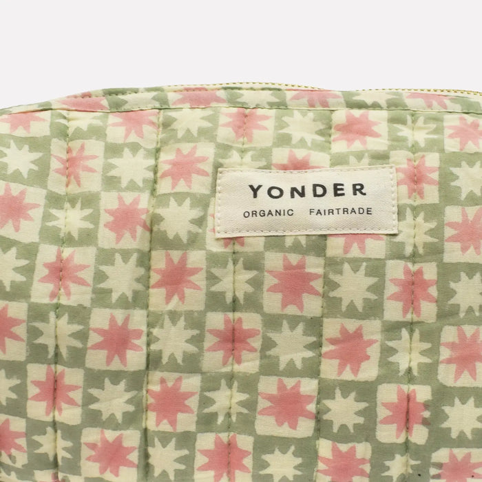 Quilted Wash Bag Mini Star | Sage