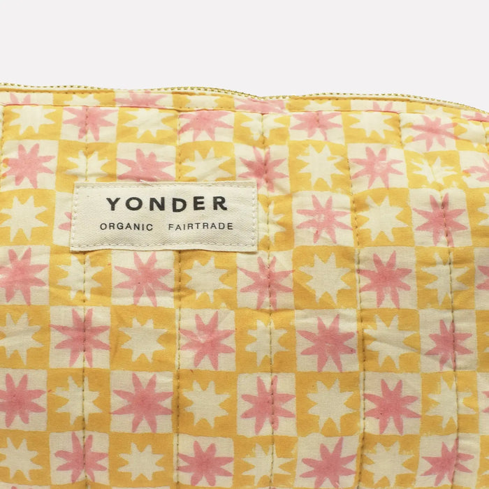 Quilted Wash Bag Mini Star | Lemon
