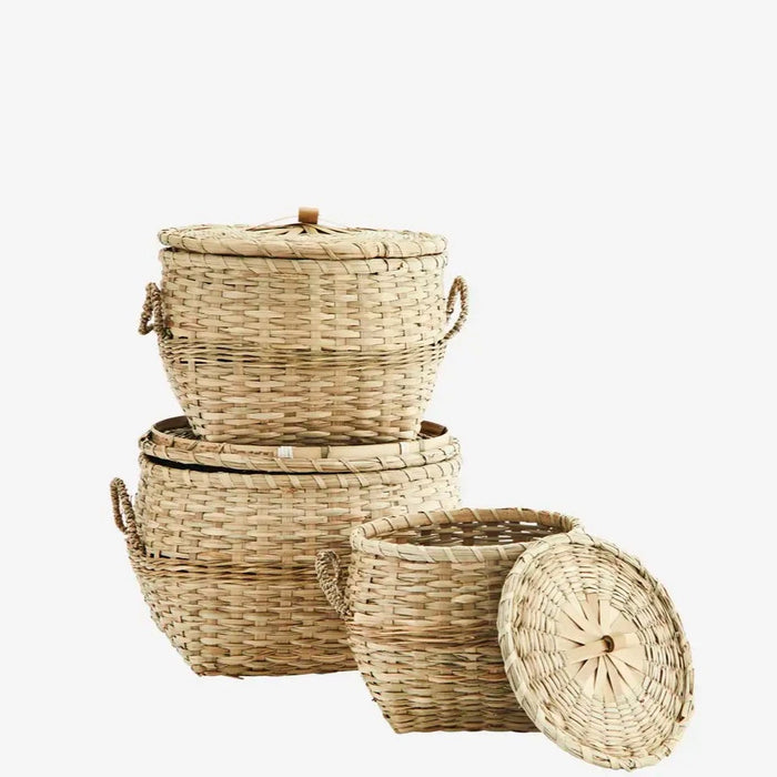 Grass Baskets with Lids