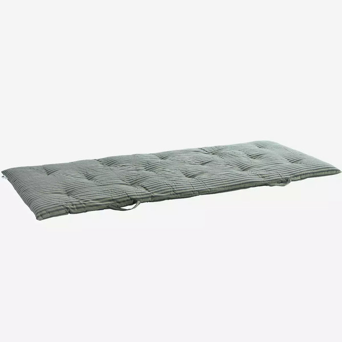 Striped cotton mattress - Large : Moss Green + Charcoal