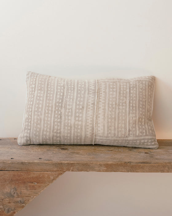 Mini Lumber Mudcloth Cushion - Grey