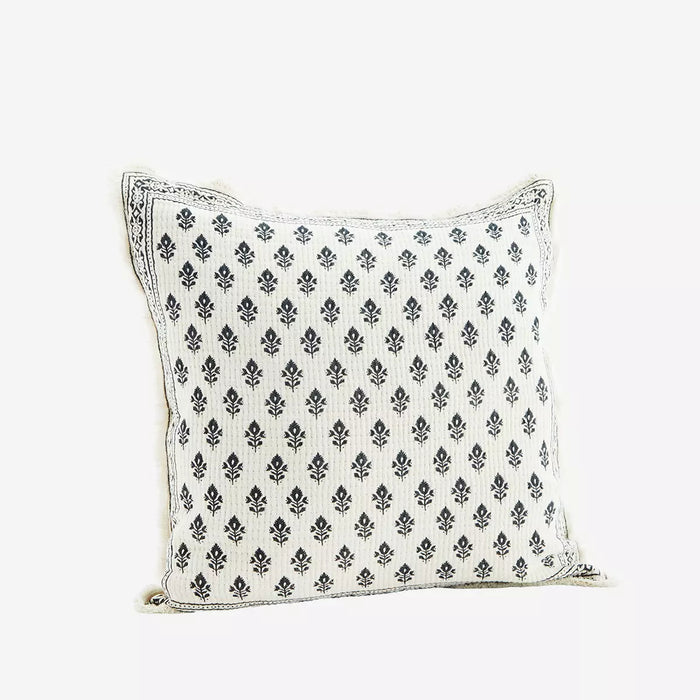 Quilted Print Cushion - Charcoal